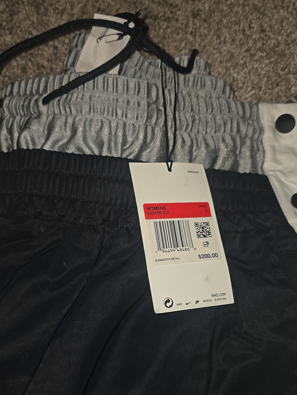 Nike Kids Black and Gray Elastic Waist Joggers